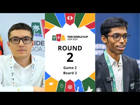 🇦🇺 Temur Kuybokarov – Praggnanandhaa R 🇮🇳 | FIDE World Cup 2025 | Round 2 | Game 2 | Board 3