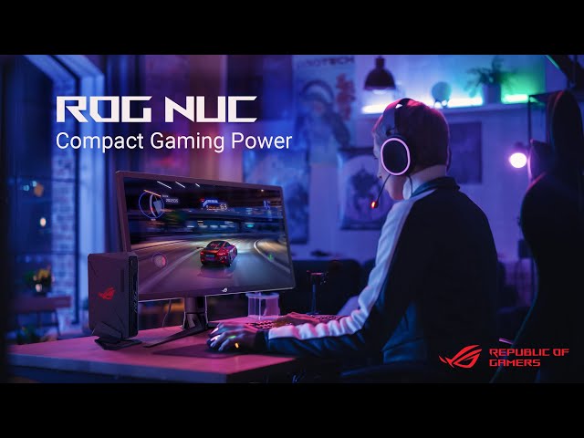 مجموعة ASUS ROG NUC Barebone، معالج Intel Core Ultra 9-185H، دعم ذاكرة وصول عشوائي بحد أقصى 64 جيجابايت، 3 فتحات توسعة PCIe M.2، وحدة معالجة رسوميات GeForce RTX 4070 سعة 8 جيجابايت، أسود | 90AR0042-M0