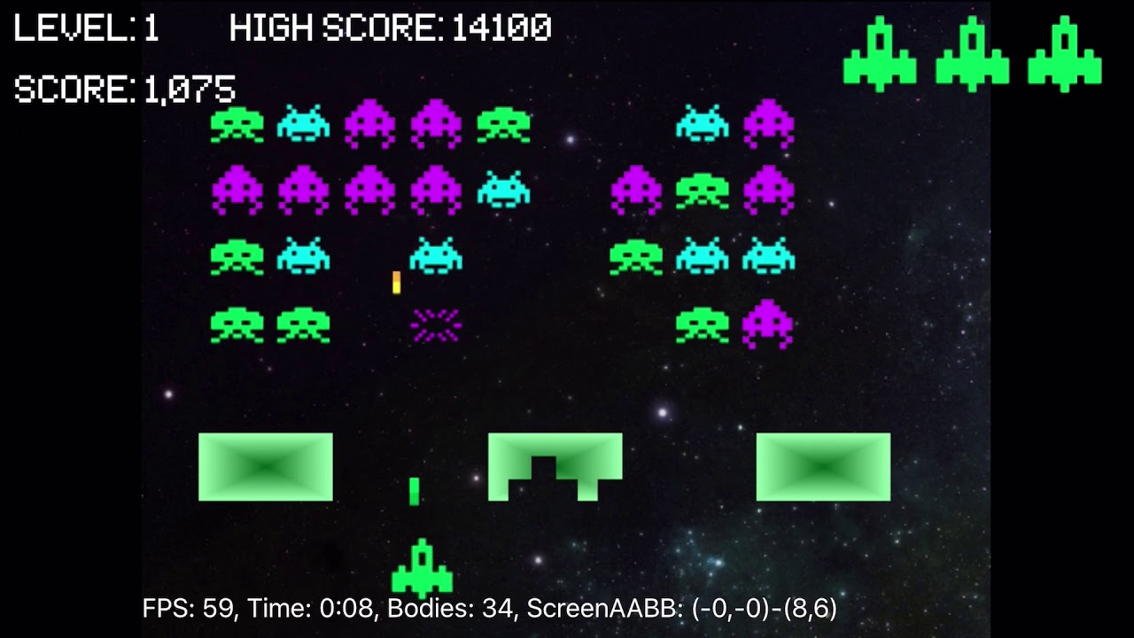 XUI2D Space Invaders Example