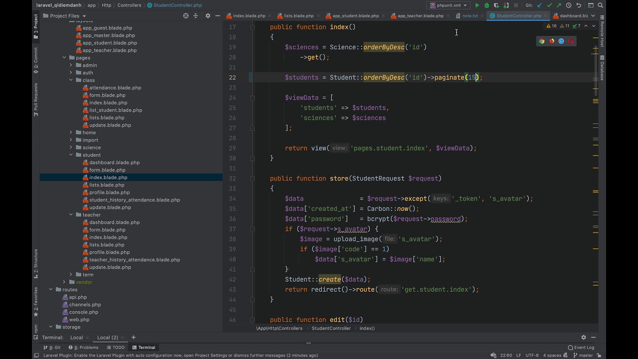 Support đồ án - Quản lý điểm danh laravel - Làm thuê - Code thuê