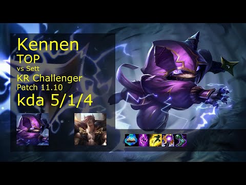 Kennen vs Sett Top - KR Challenger 5/1/4 Patch 11.10 Gameplay // [롤] 케넨 vs 세트 탑