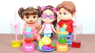 BABY ALIVE AMANDINHA FAZENDO SUCO PARA OS AMIGOS MARIA CLARA E JP