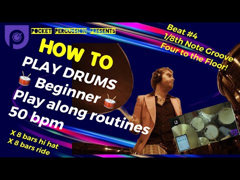 1/8th Note Groove - Four to the Floor (Beat #4) 50 bpm