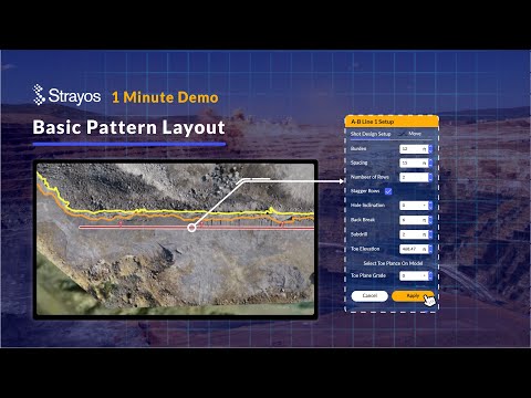 , title : 'One Minute Demo: How to Plan a Basic Blast Pattern Layout Using Strayos'