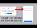 Apple Account Disabled For Security Reasons Fix Apple Id Locked Fix 2021