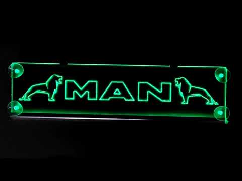 Led табличка для грузовика с надписью "Man", зеленая подсветка - фото 1 - id-p2864640814
