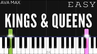 Ava Max - Kings & Queens  EASY Piano Tutorial