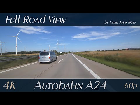 Autobahn (A24), Brandenburg, Germany: Pritzwalk - Rastplatz Sadenbeck - 4K (2160p/60p) Ultra HD