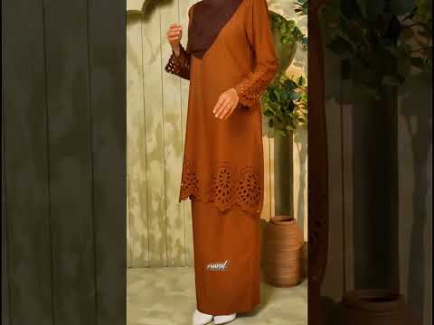 Kurung Riau Scallop by Hawa Hq in code warna Rich Brown #kurungriau #kurungscallop #kurungviral