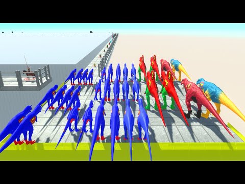 ALL COLORED CARNIVORE DINOSAURS - Animal Revolt Battle Simulator