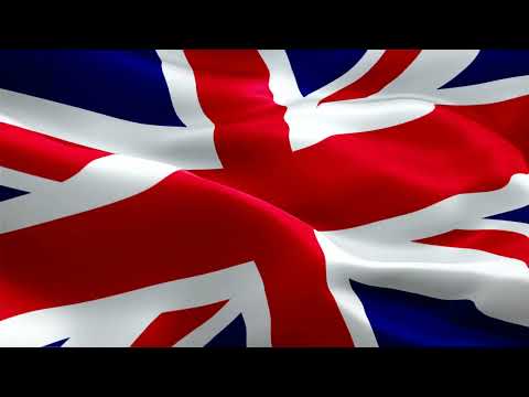 United Kingdom Flag Waving in the wind digitally created - Video Loop