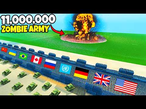 Can Every MODERN ARMY Hold New FORTRESS WALLS vs 11,000,000 Zombie Invasion?! - UEBS 2