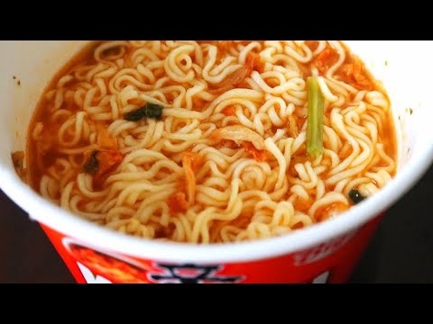 How to make Nongshim Shin kimchi ramen big bowl cup noodles