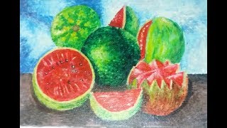 recreando la pintura de frida Kahlo  viva la vida en  acrilico