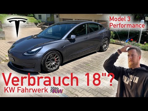 TESLA Model 3 PERFORMANCE und 18 Zoll Felgen? | VERBRAUCH | Gewindefahrwerk | CHRIS GRNWLD
