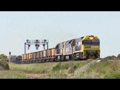 Pacific National Steel Train in Victoria - Australian Trains, Railways & Railroads