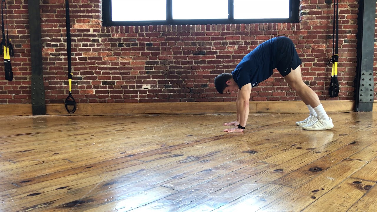 Inchworms (with foot taps)