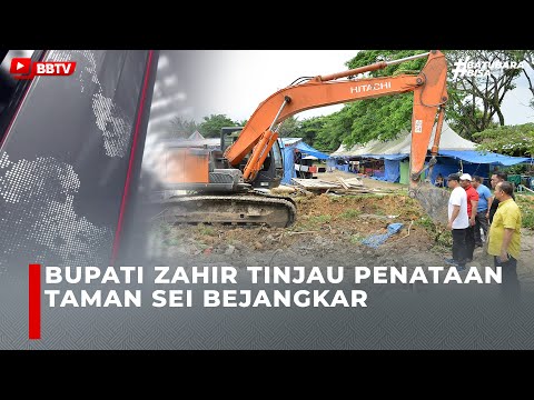 BUPATI ZAHIR TINJAU PENATAAN TAMAN SEI BEJANGKAR