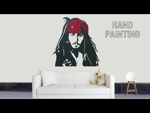 How to make a wall design | Jack sparrow wall art  | wall design ideas | FIVEBROS ARTS