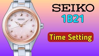 How to set the time on Seiko 1B21 || Radio Wave Control Solar