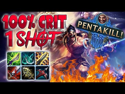 100% CRIT 1 SHOT DRAVEN BUILD | 30+ KILLS EVERY GAME | ACTUAL 1v5 PENTAKILL