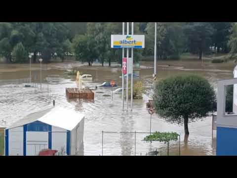 Povodně Krnov 2024 - parkoviště Albert