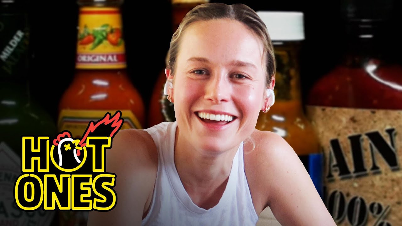 Brie Larson Takes On a New Form While Eating Spicy Wings | Hot Ones - YouTube