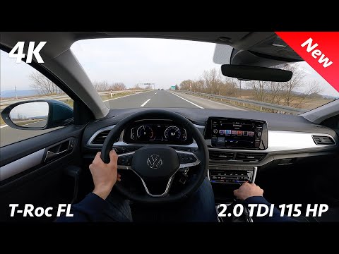 VW T-Roc Life 2022 - POV test drive & review in 4K | 2.0 TDI - 115 HP,  6-speed manual (consumption)
