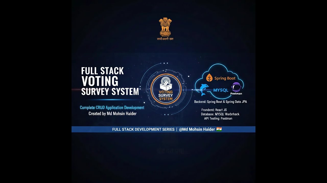 Voting Survey System | Full Stack Project | Spring Boot, React JS & MySQL