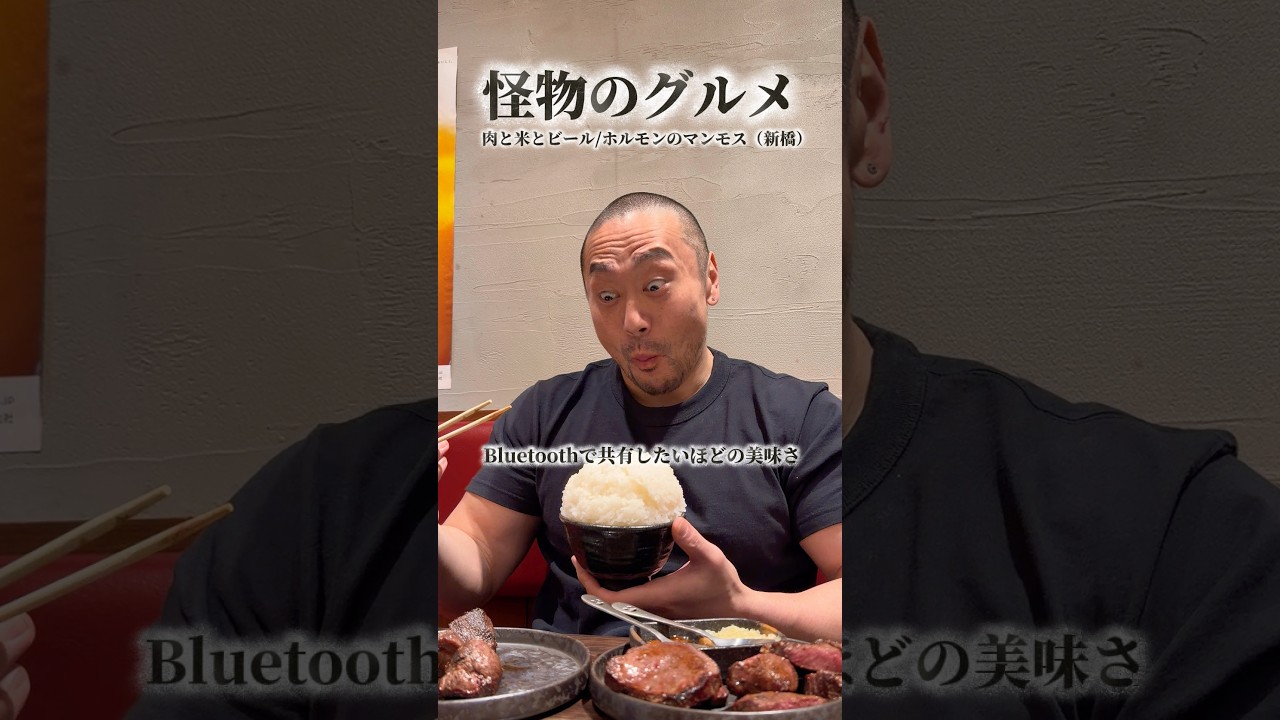 マンモスタンに特製梅だれ付けて食べて…/ホルモンのマンモス（新橋）