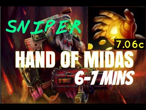 Dota 2 How to Jungle 7.06c - Sniper 6 mins Hand of Midas - Radiant Guide