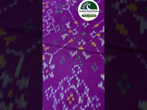 Tissue Border Pista Green Navratan Motifs Designer Blouse Single Ikat Patola Saree 6 Ply Silk