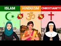 Islam Vs Hinduism Vs Christianity || Religion Comparison 2023 || Versus Kingdom