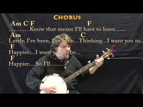 Happier (Marshmello) Banjo Cover Lesson in C with Chords/Lyrics