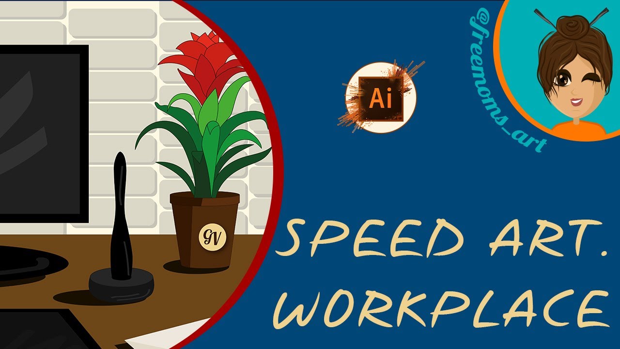 VECTOR DESKTOP ART IN ADOBE ILLUSTRATOR 2022 | TIMELAPSE | VECTOR ILLUSTRATION | SPEED ART