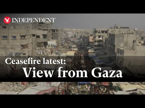 Live: View of Gaza's Khan Younis after ceasefire deal reached