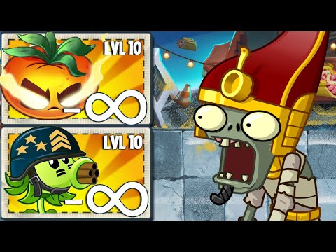 PvZ 2 Power Up Infinite !!! - Every Plants level max x5 Vs Pharaoh Zombies x100 - Who will win?