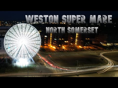 Weston Super Mare Seafront evening Drone video 4K Cinematic