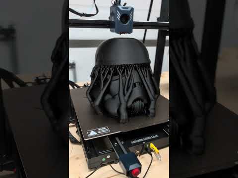 Anycubic kobra 2 max printing Stromtrooper Helmet bythe user @KeepTheBOX on Printables