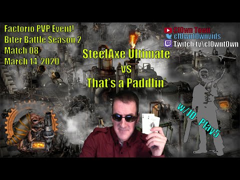 Factorio PVP Biter Battles S2 Match 08 - SteelAxe Ultimate vs That's a Paddlin