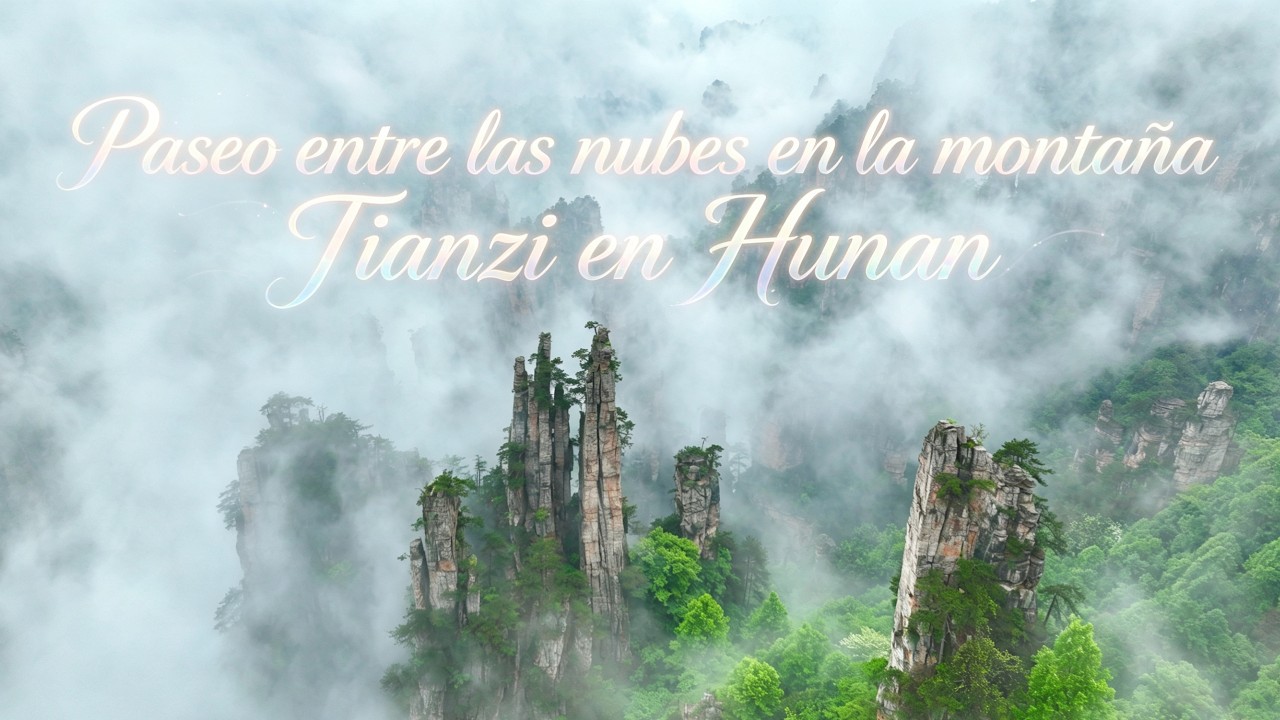 Paseo entre las nubes en la montaña Tianzi en Hunan