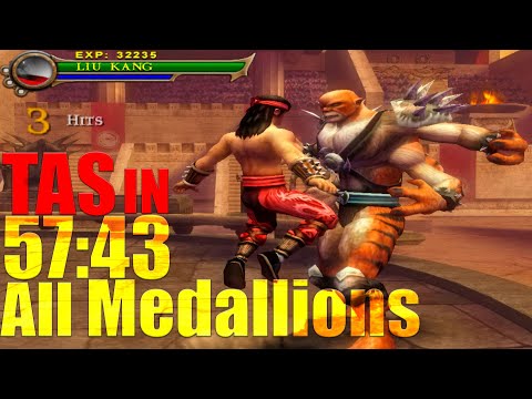 [TAS] Mortal Kombat Shaolin Monks - Liu Kang - All Medallions in 57:43 (PS2)
