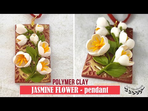 ~JustHandmade~ Polymer clay (Fimo) JASMINE FLOWER - pendant - tutorial / DIY