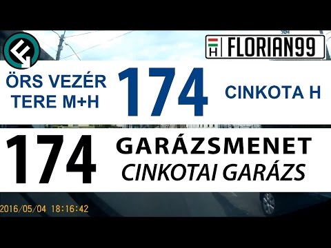 BKV 174-es busz útvonala +GARÁZSMENET (Örs vezér tere M+H - Cinkota H - Cinkota Garázs)