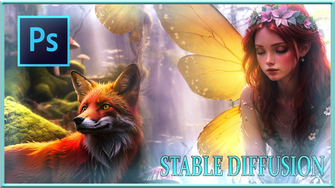 Whispers of the Woods: A Fairy and Fox Tale in Photoshop And Stable Diffusion / Speed Art