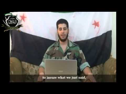 بيان الملازم أول عبد الرزاق طلاس قائد كتائب الفاروق في حمص حول معاملة الأسرى