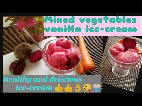 Healthy and delicious mixed vegetables vanilla ice-cream