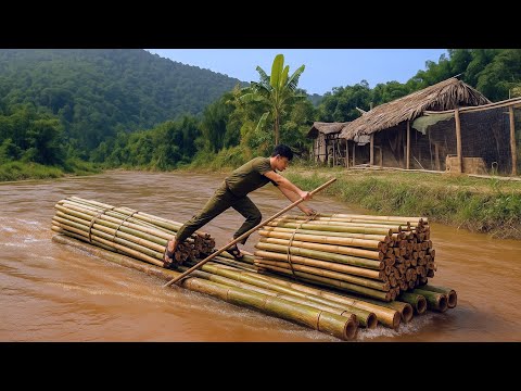 Jungle Man - Go Down the Mountain to Sell Bamboo, Get Money to Buy Food - Living Off the Grid