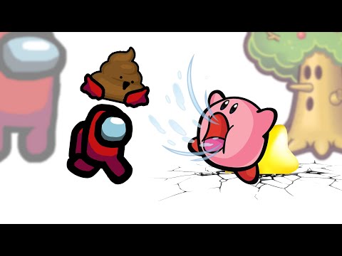 Mini Crewmate Kills Kirby Characters - Creepy ver. | Among Us