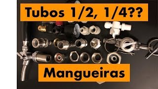1/2, 1/4 ou 3/8 Medidas de mangueiras, medidas de tubos e medidas de roscas. NPT ou BSP